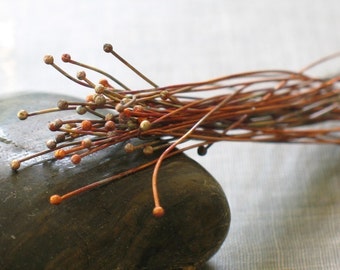 Bulk Order- 200 firescale copper head pins- 24 gague handmade ball pins