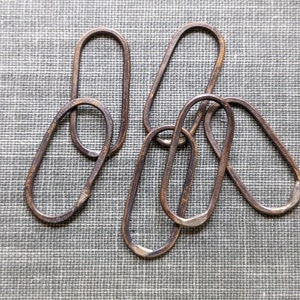 Small oxidized brass capsule shaped links- set of 6