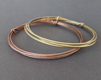 Half Round Bead Wire- 3ft copper or brass hand rolled pattern wire