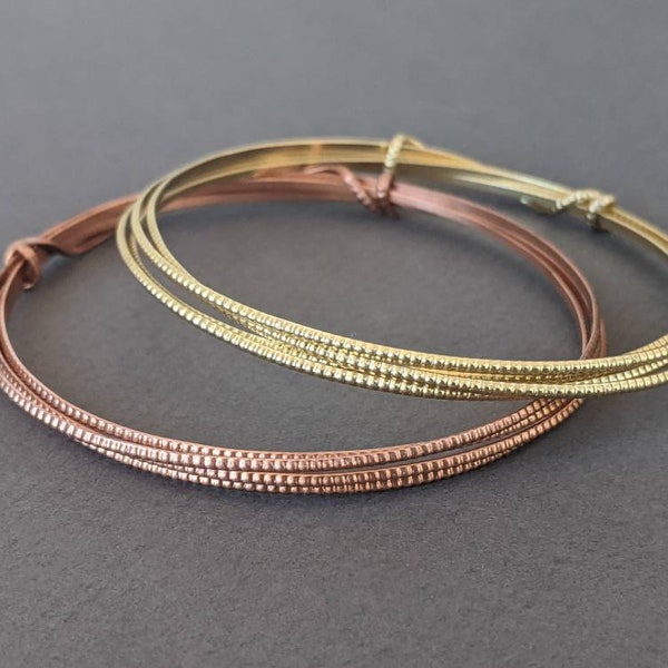 Half Round Bead Wire- 3ft copper or brass hand rolled pattern wire