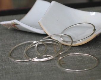 1 inch sterling circles- qty 6