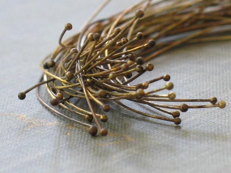 Bulk Order 200 Handmade Brass Head Pins Antiqued Brass Etsy