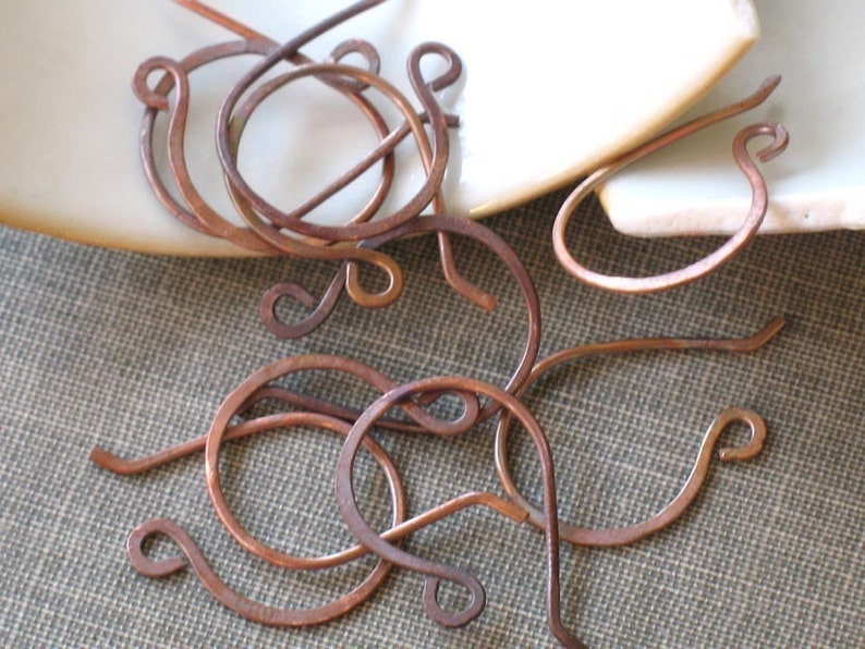 Bulk Order Copper Firescale Earwires hand forged earring findings image 2