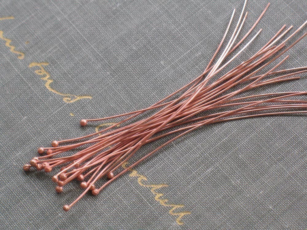 Handmade raw copper head pins qty 24 handmade head pins Etsy