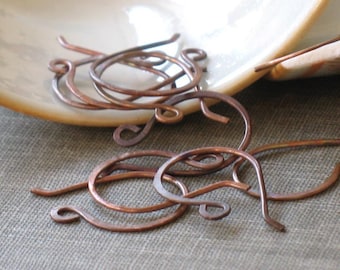 Bulk Order- Copper Firescale Earwires- hand forged earring findings