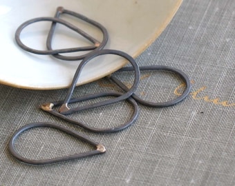 Small Oxidized Copper Teardrop Findings- set of 6