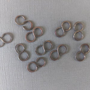 Handformed oxidized brass figure 8 connectors set of 10 image 1