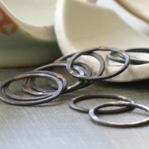 5/8&quot; oxidized copper circles- qty 10