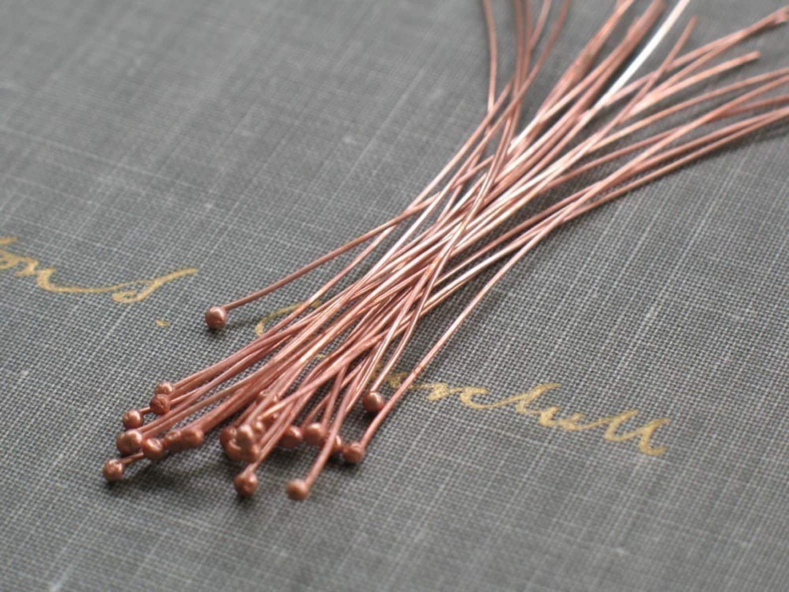 Handmade Raw Copper Head Pins Qty 24 Handmade Head Pins Etsy