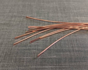 Raw copper paddle headpins- qty 10