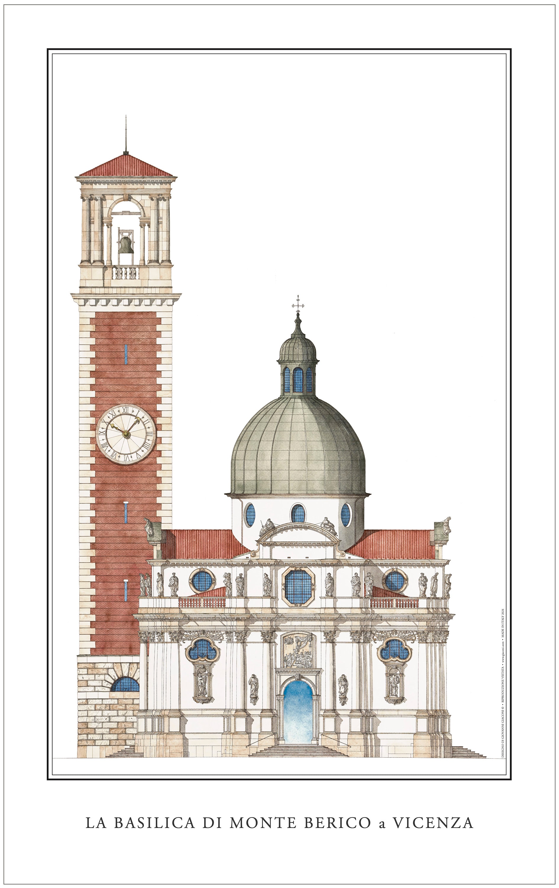 Large Poster Size 23x33in, the Basilica of Monte Berico in Vicenza ...