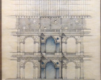 Basilica Palladiana Pencil Drawing, Andrea Palladio Architecture, A3 Size