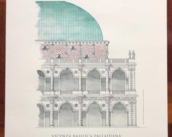Basilica Palladiana Print, Andrea Palladio, Vicenza Italy, Square Poster (16x16in, 40x40cm)
