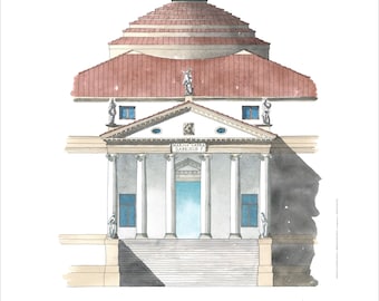 Andrea Palladio Rotonda Print, Vicenza Italy, Signed Architecture Art (16x16in)