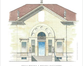 Villa Pojana Print, Andrea Palladio Architecture, Italian Art Poster, 16x16in