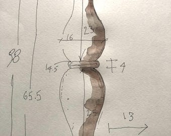 Villa Caldogno Pillar, Palladio Architecture, Original Watercolor Art, A3 Size