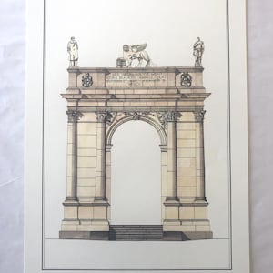 以下が含まれることがあります： 石のアーチの上にライオンの像が置かれた白黒のイラスト。アーチにはライオンの像の上に「ARA VIRGINI BERICA MONTIS ACOBY'S BRAGADE AMBROS. FORAF AMANITOS MDXCV」というラテン語の碑文が刻まれている。アーチの下には「ARCO DELLE SCALETTE di MONTE BERICO」という文字が書かれている。