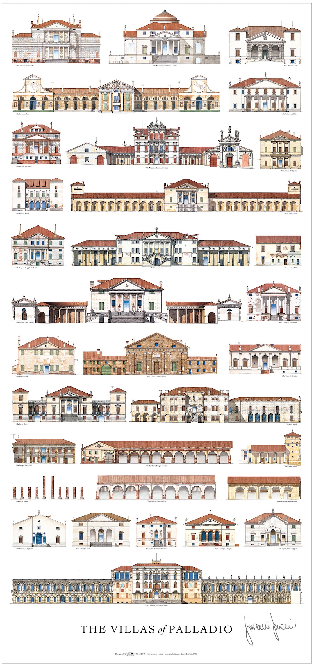 Le 32 Ville di Andrea Palladio in una grande stampa/riproduzione