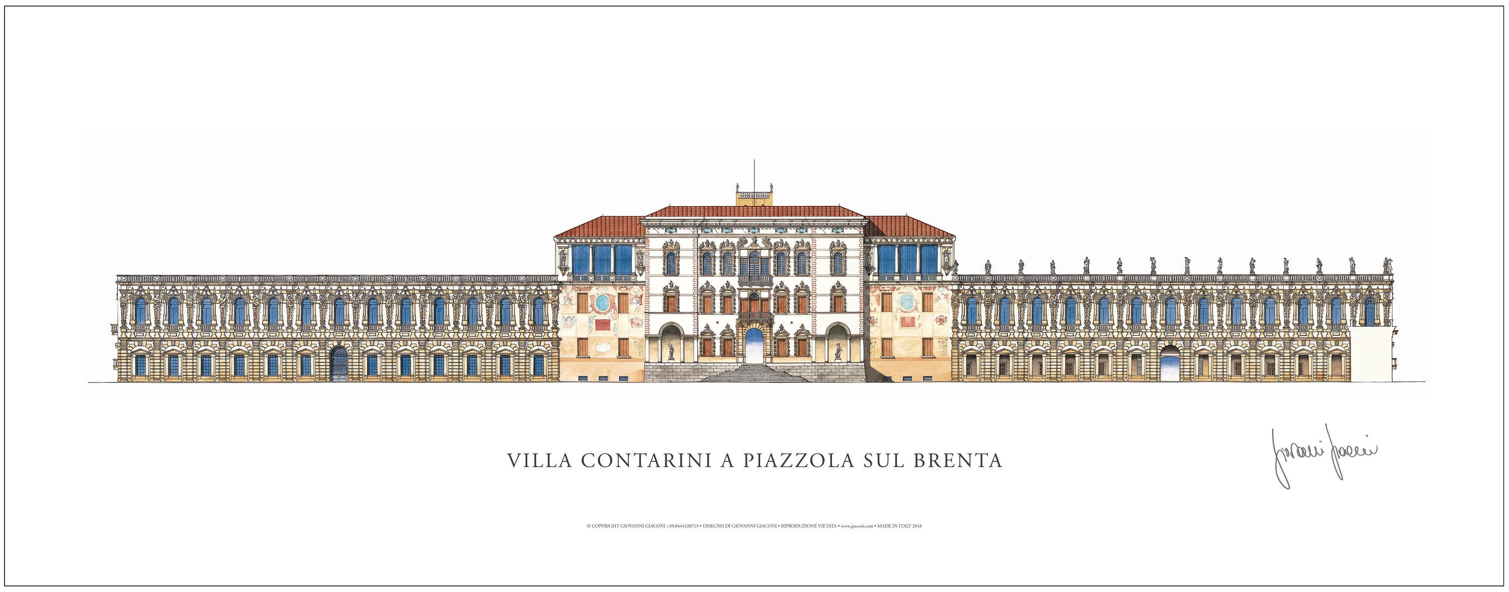 Poster di Palladio molto grande Villa Contarini a Piazzola sul
