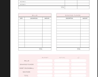 Zero-Based Budget Printable with Cash Denomination Tracker | Printable Budget Sheet