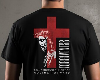 Camiseta cristiana del perdón - Camiseta de la cruz - Camiseta de Jesús y la cruz - Camiseta cristiana con la cruz - Ropa cristiana para hombres - Ropa cristiana para el gimnasio