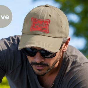 Distressed Cap Vintage Style Dad Hat - Lake Lover Outdoor Adventure Baseball Cap for Men & Women