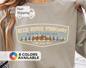 Blue Ridge Parkway Long Sleeve T-Shirt, Vintage Graphic Tee, Unisex Shirt, Casual Outdoor Wear, Nature Lover Gift, North Carolina Apparel