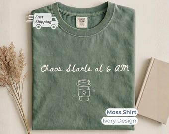 Early Morning Chaos Shirt, Back To School Mom Tee, Parent Life Humor, Coffee Lover Gift, Busy Family Schedule Graphic Casual Outfit