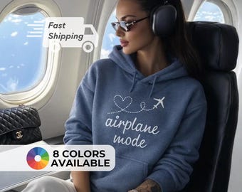 Sudadera con capucha "Modo Avión": Camiseta de avión, suéter "Modo Vacaciones", regalo para viajeros, sudadera con capucha para vacaciones