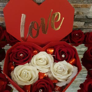 Luxury Love Heart Red Gift Box With Roses & Chocolate - Birthday, Anniversary, Valentine, Engagement, Mother’s Day, Weddings,Christmas Gift