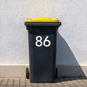 Personalised Wheelie Bin Number Sticker: Durable Waterproof Vinyl