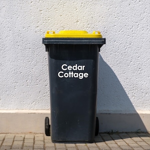 Personalised Bin Stickers with House Name | Custom Wheelie Bin Labels for Easy Identification