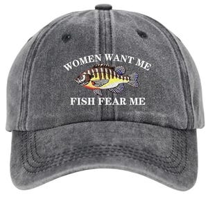 Regalos de pesca Las mujeres me quieren pescar, me temen, sombrero, peces alrededor, encuentran truchas, gorra estampada, sombrero de pesca con mosca para pescador, sombrero de pescador, sombreros de caza de peces