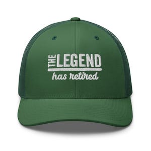 The Legend Has Retired  Funny Retirement Gifts for Men and Women embroidery Trucker Cap hat T-Shirts Gift for Dad Gifts for Him grumpy hat