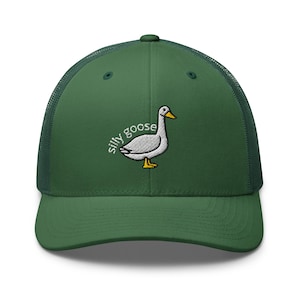Embroidered Silly Goose Trucker Cap Dad Hat Goose cap Silly Goose University Outdoor Animal Lover Camping Hat Humorous Mom Dad Wildlife cap