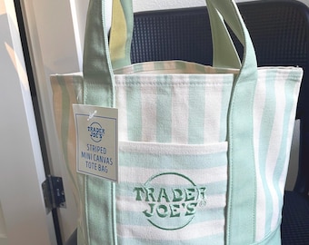 Trader Joe's Mini Canvas Tote Bag: Pastel Green (1 bag, Brand New)