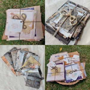 Lot de papier imprimé écologique et teint naturellement pour le scrapbooking et tous les travaux manuels.