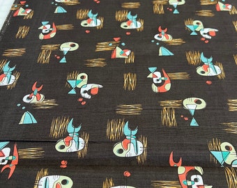 Retro Vibe Barkcloth/Canvas Fabric