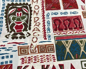 Hawaiian Tiki Vintage Fabric