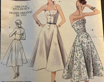 Vogue V2961 1953 Dress Pattern UNCUT size AAX 4-10