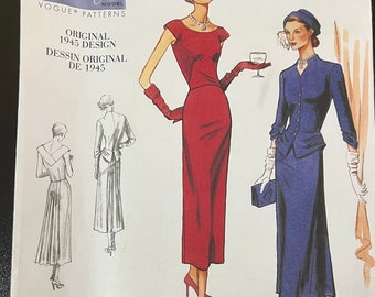 Vogue V1136 1945 UNCUT Dress & Bolero Pattern size AA