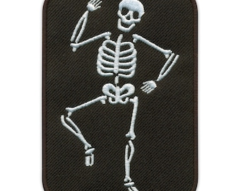 Esqueleto bailando - parche bordado / insignia - Patchion Patches