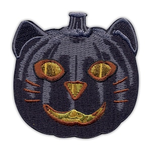 Svart pumpa katt - broderad lapp / emblem - Patchion Patches