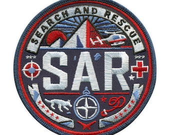 SAR - Search And Rescue - embroidered patch / badge - Patchion Patches