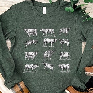 Cute Cow Sweatshirt, Gift For Farmers, Animal Lover Gift, Western Country, Cow Lover Sweatshirt, Farm Animal Sweatshirt, Farm Love Sweater