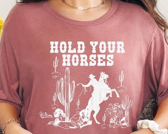Saddle Western Cowboy T-Shirt Funny Retro Vintage Comboy Tee Saddle Western Cowboy T-Shirt Funny Retro Vintage Comboy Tee
