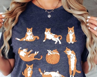 Cute Orange Cat Shirt, Orange Cat T-Shirt, Orange Cat Mom Sweatshirt, Orange Cat Owner Gift, Orange Tabby Cat Tee, Ginger Cat,Crazy Cat Lady
