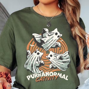 Funny Halloween Cat Shirts, Purranormal Cativity Tee, Black Cat Shirt, Cat Murder Halloween Shirt, Funny Halloween T-Shirt, Black Cats Shirt