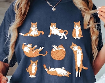 Comfort Colors® Cute Orange Cat Shirt, Orange Cat Mom Shirt, Orange Cat Owner Gift, Orange Tabby Cat Tee, Ginger Cat, Crazy Cat Lady Shirt