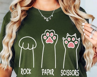 Rock Paper Scissors Shirt, Cat Paws Tshirt, Funny Cat Shirt, Cat Lover Shirt, Cat Tshirt, Cat Shirt, Cat Mom Shirt, Gift For Cat Lovers